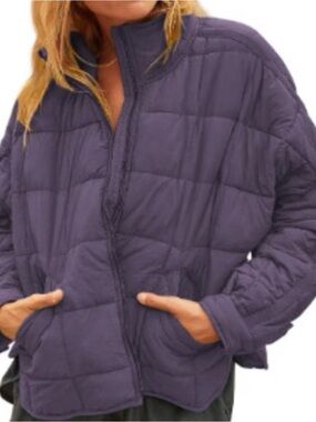 Women's Quilted Purple Puffer Jacket